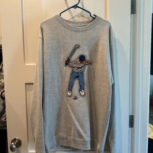 East Side Golf Men's Core Fleece Crew Swingman Heather Grey - L